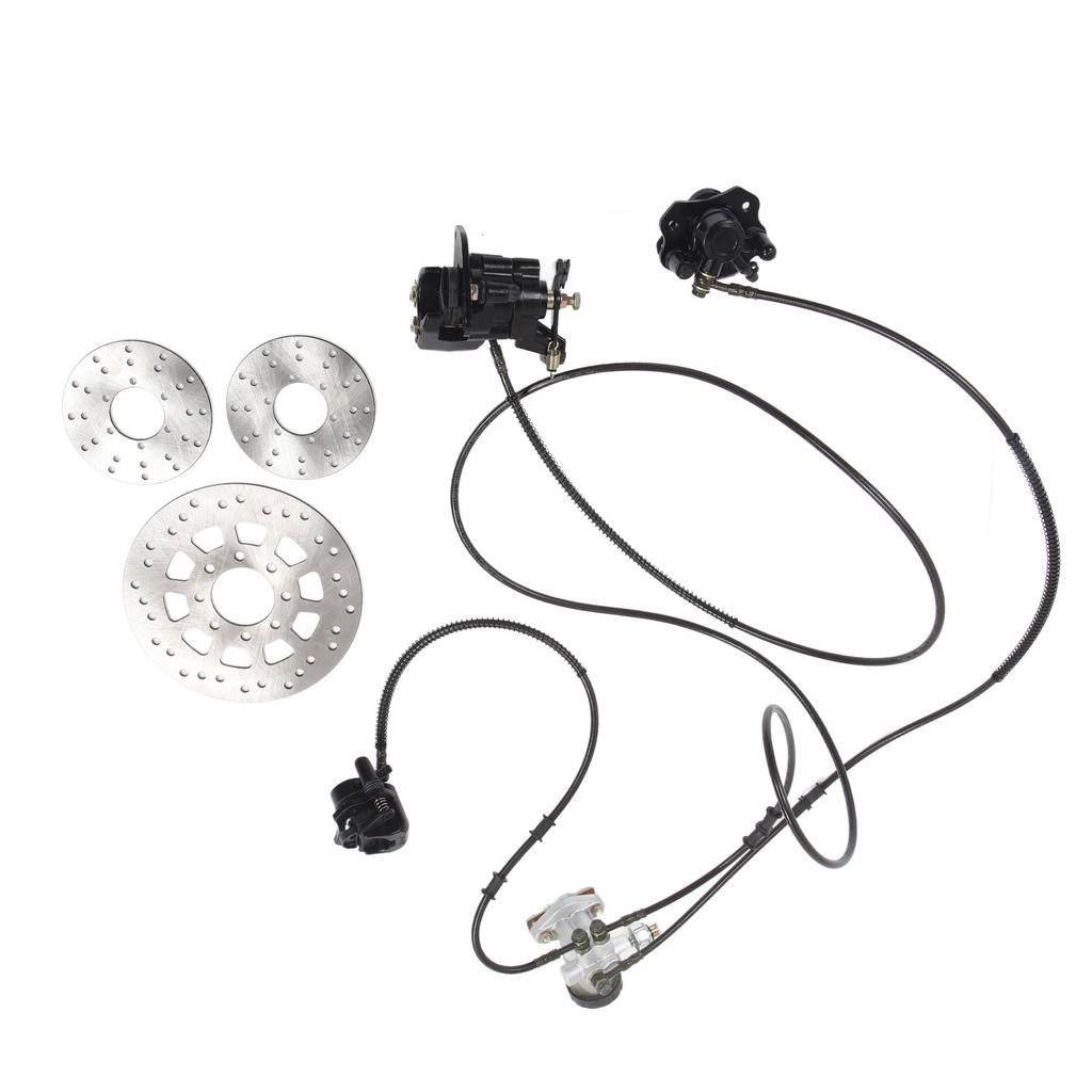 Brake Master Cylinder Kit Hydraulic Disc Brake Set with 3 Brake Discs for 150CC Go Kart ATV