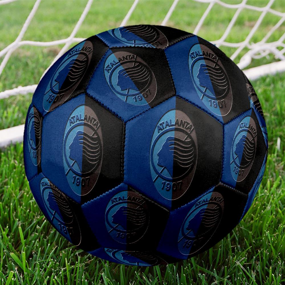Atalanta BC logo Soccer Ball, colorful, suitable for all ages, machine-stitched, PVC material, competition grade,size5 , durable and high bounce