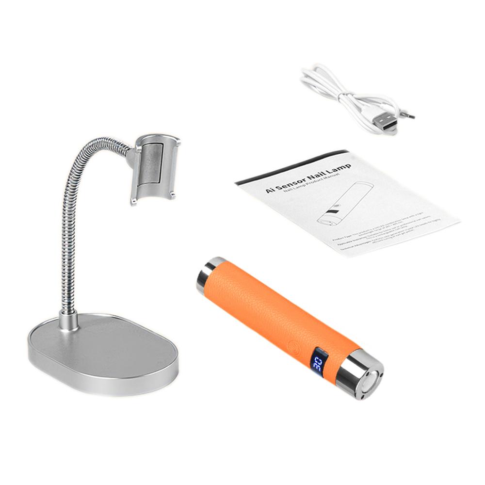 

Portable Nail Dryer Light UV Nail Lamp Rechargeable Gel Nails Lamp With Flexible Hose LED Therapy Light Nail Art Tools оранжевый