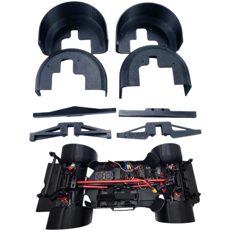1 Set Fender Lining For Mjx 7303 Hyper Go 1/7 Rc Car C3 Rc Car Off-Road Truck Upgrade Simulation Front Rear Fenders