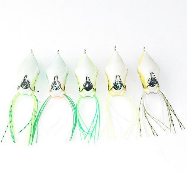 5pcs Cute Frog Top Water Crank Bait Hooks Bass Fishing Lure Bait Tackle New