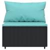 3 Piece Garden Lounge Set with Cushions Black Poly Rattan
