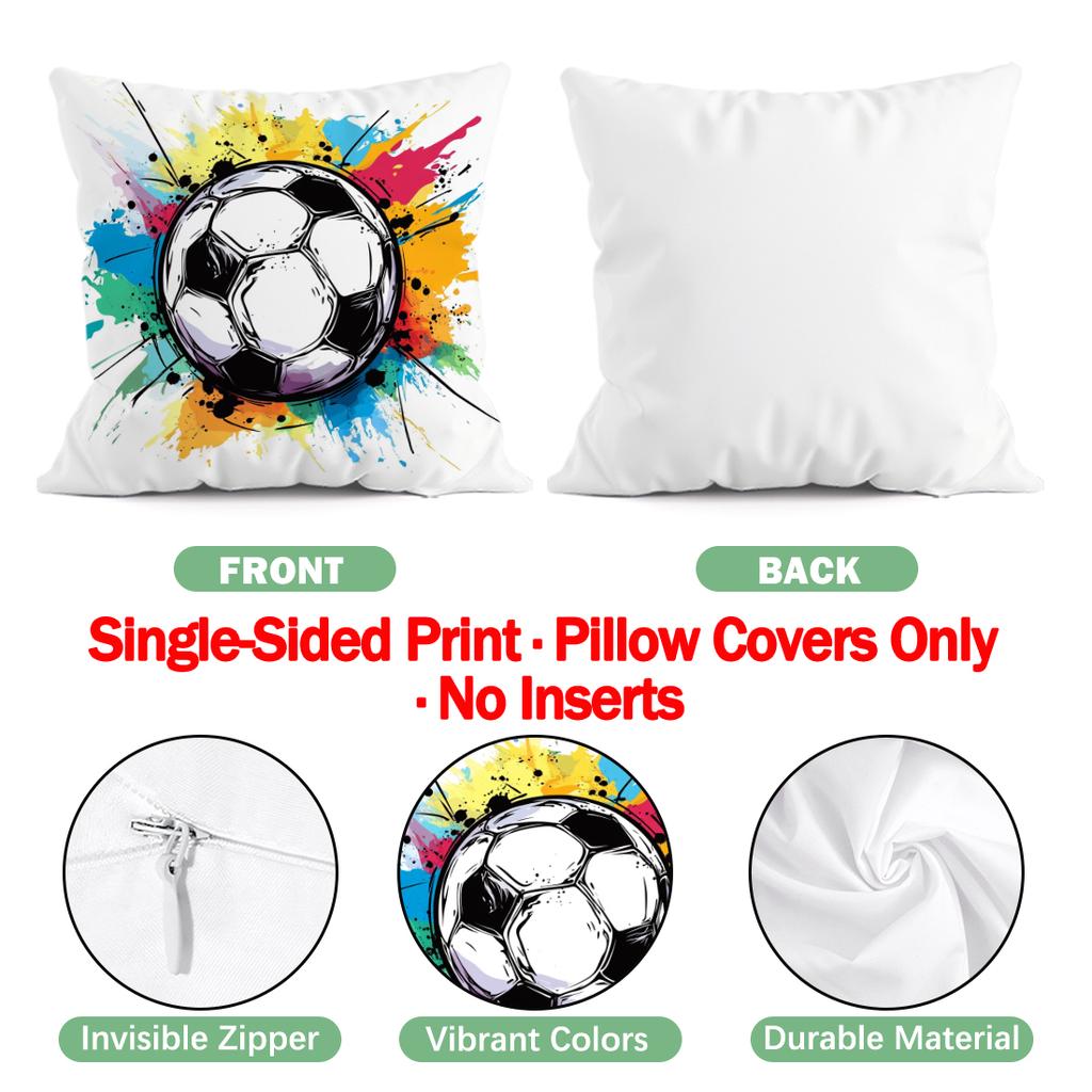 Football Graffiti Style Pillowcase Printed Polyester 40/45/50Cm Throw Pillowcover Decorative Sofa Cushion Pillowslip Home Decor