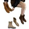 Short Boots Women's Matte Cowboy Boots Knight Boots Sleeve 2025 British Suede French Retro New Inner Height Increase
