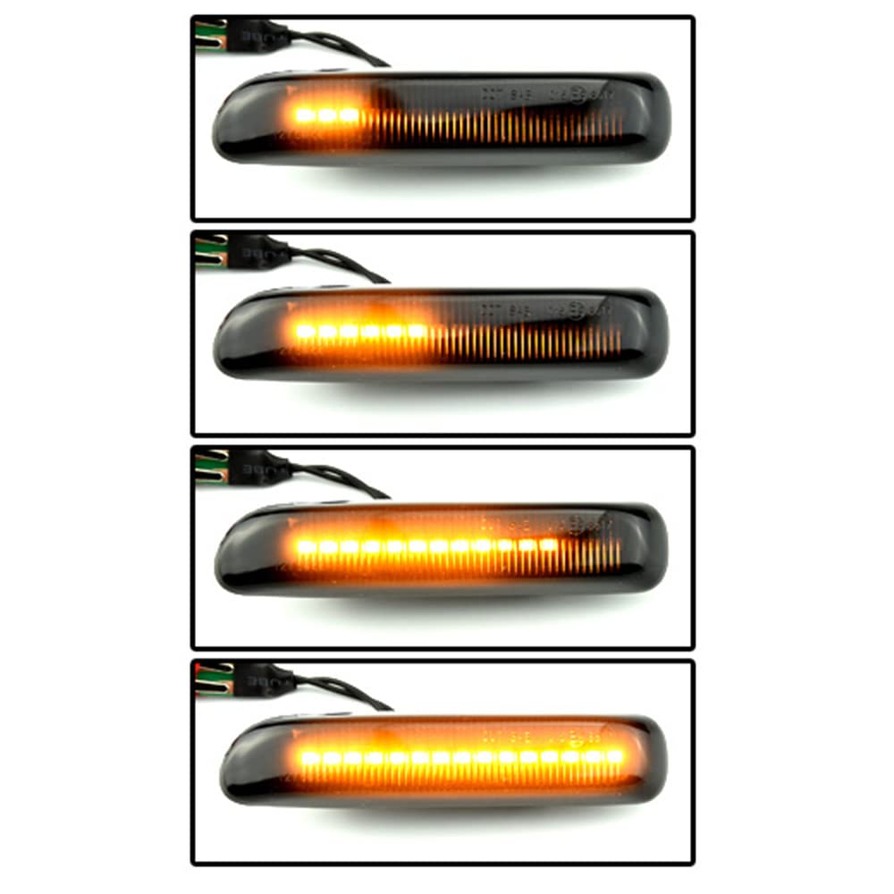 2Pcs Dynamic Fender Side Marker Lamps LED Fender Turn Signal Light Indicator Blinker Yellow Light Compatible with BMW 3 Series E46 1997-2001