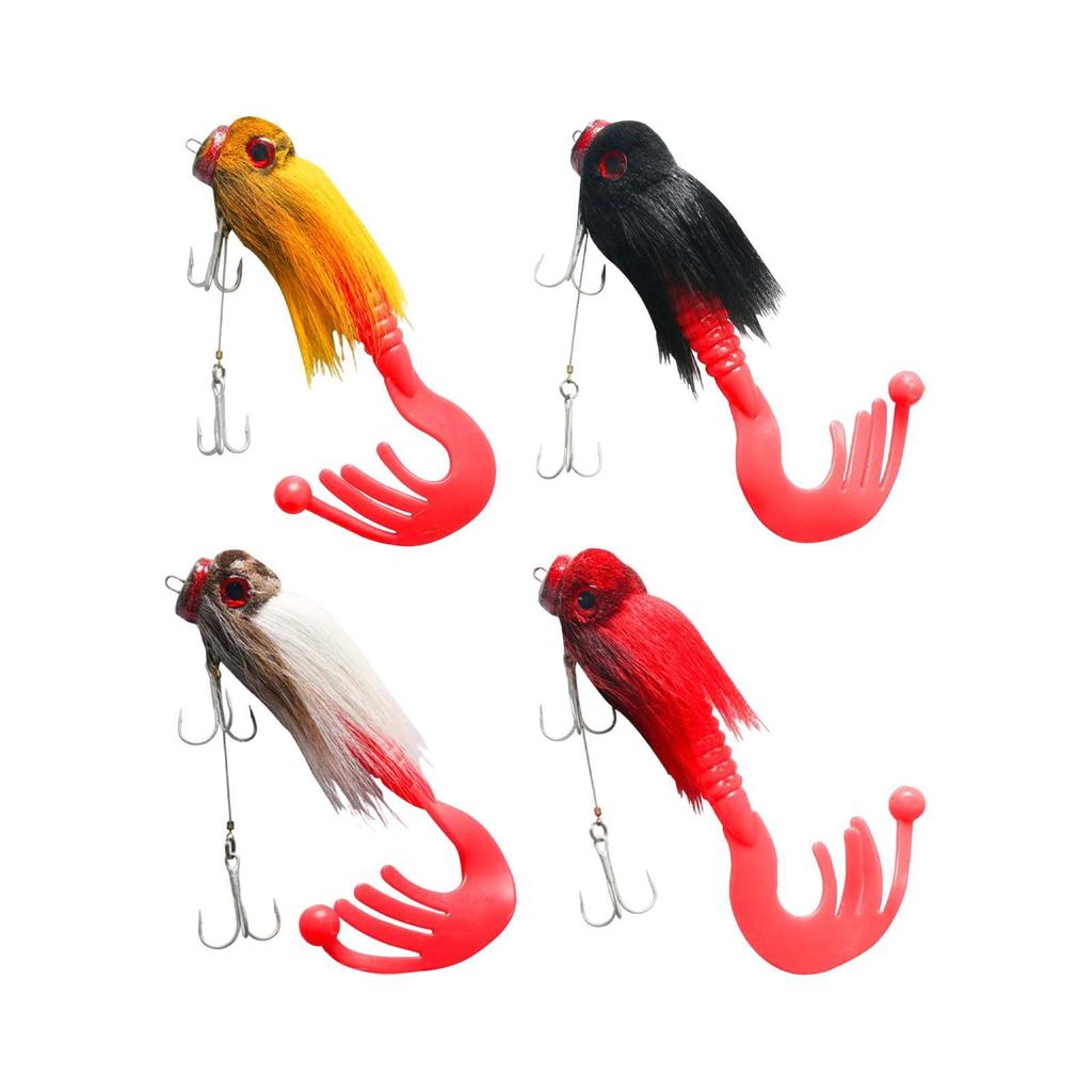 Artificial Fishing Lure Rat Lightweight Large Water Mouse Simulation Realistic Bionic Furry Sharp Hook Portable Fishing Tackle