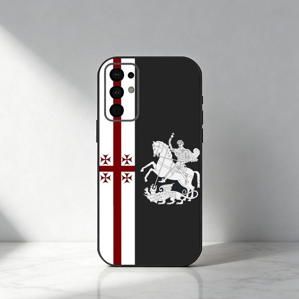 G-Georgia Flag Phone Case For Samsung S25,S24,S21,S22,S23,S30,Ultra,S20,Plus,Fe,Note,5G Black Cover