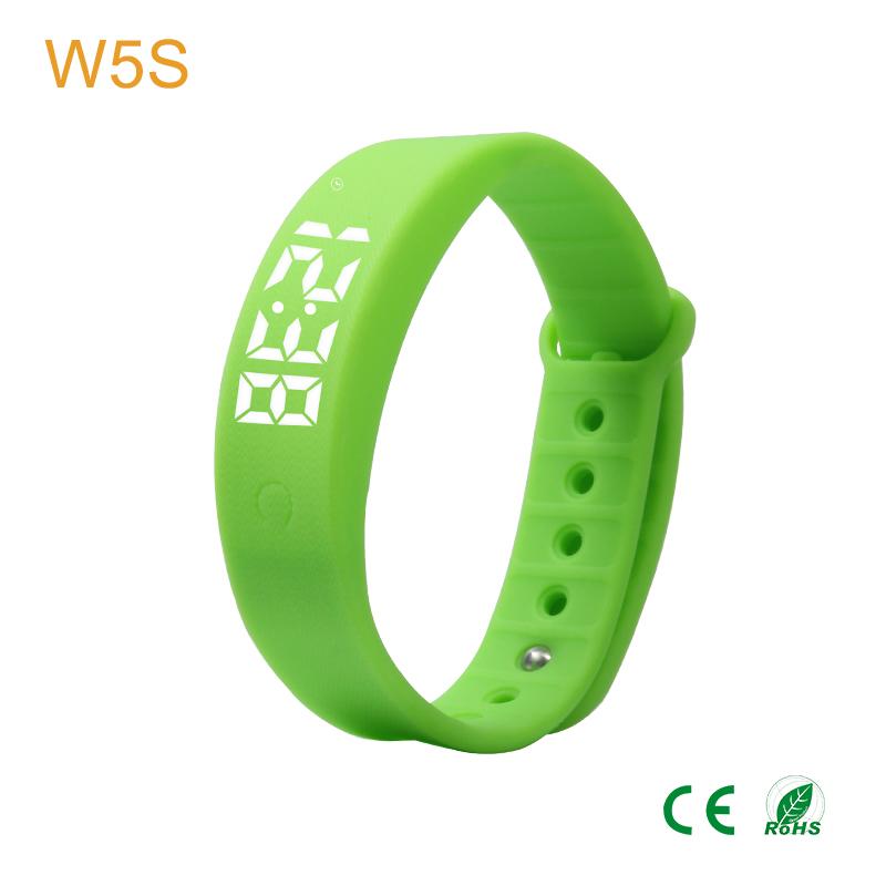W5S Simple Environmental Temperature Watch 3d Pedometer Digital Silicone Bracelet Watch
