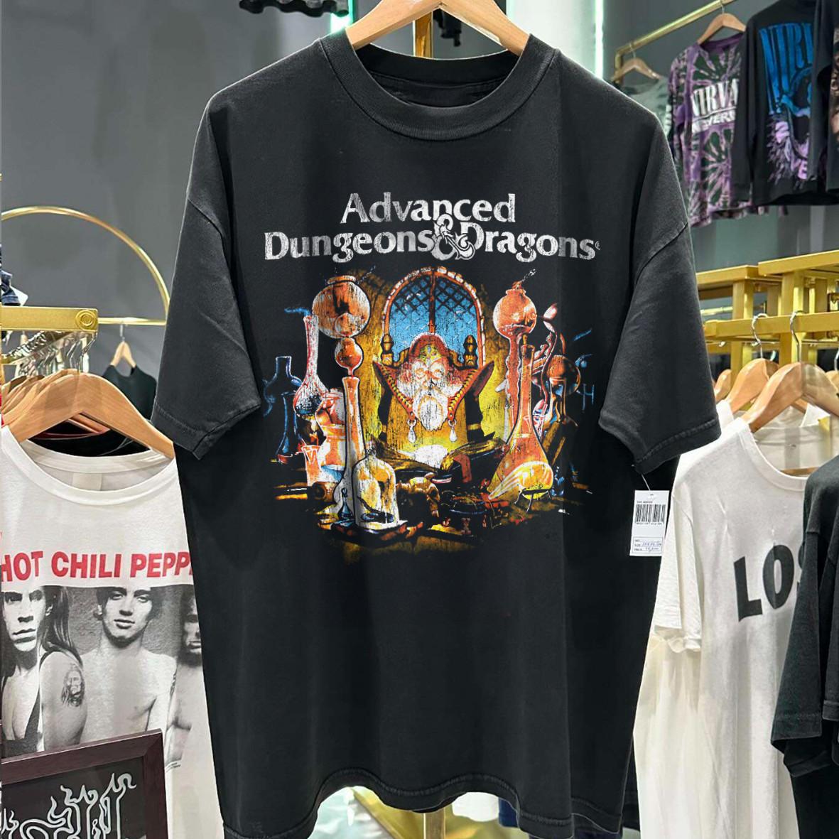 80s Advanced D & D Washed T-Shirt Black M 4XL