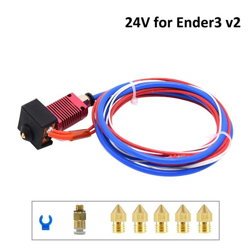 3D Printer Ender 3 Metal J-Head CR10 MK8 Hotend Extruder Kit Heat Block Nozzle Heater Thermistor for CR10s Pro Ender3 V2 Ender 5