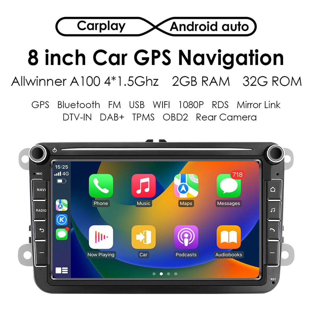 OSSURET 8" 2 Din Multimedia Player for Volkswagen Golf 5 Transporter VW Passat B6 Polo Jetta Skoda Seat Android 13 Intelligent Carplay Car Radio GPS