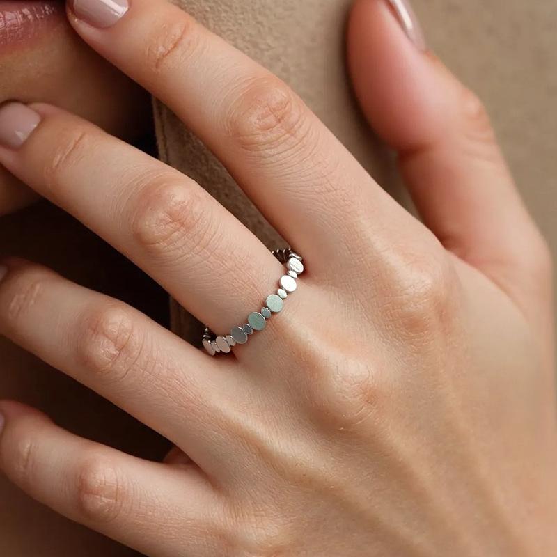 Simple, Light and Luxurious Irregular Size Round Titanium Steel Ring for Women, High-end Summer Cool Trend Accessories