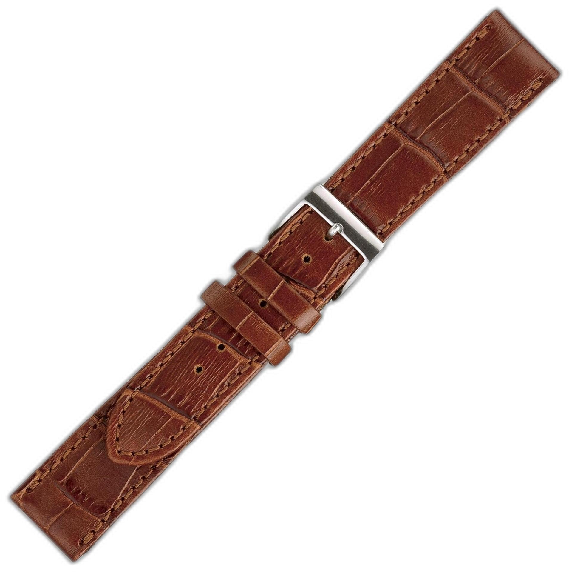 

[Maruman] [EICO] Watch Band, Cowhide (Embossed Crocodile), Made in Japan, Size S 76156, Brown, 22mm
