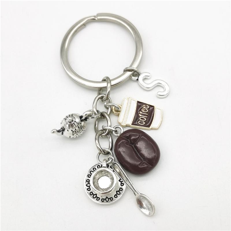 

Брелок с 26 буквами, кулон в виде кофейного зерна, брелок с кофе, повседневный брелок, креативные сувениры, подарки S