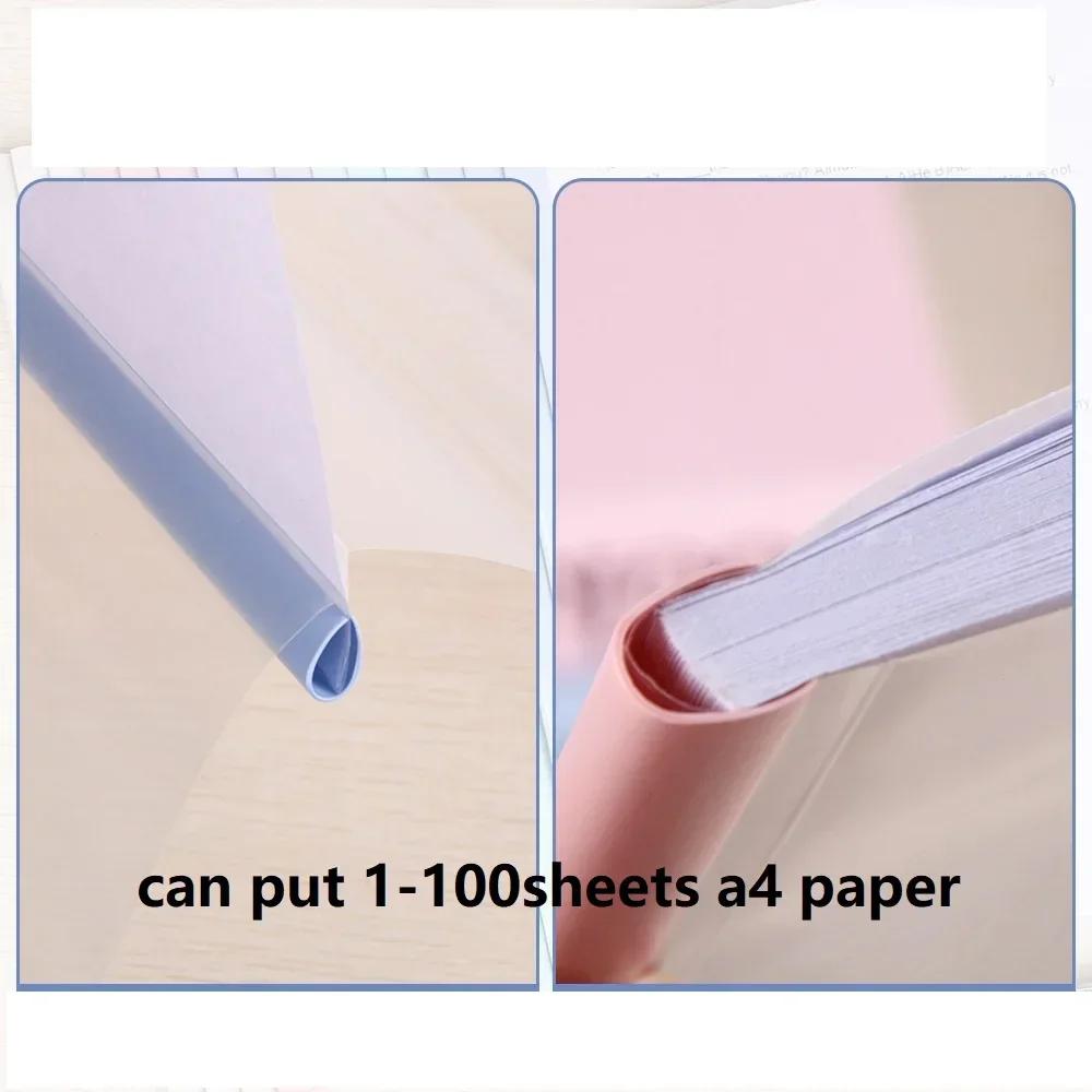 10pcs 22.5x30.5cm A4 Transparent Document Sliding Bar File Folder Report Cover Spine Bar for School Office Supplies Accessories