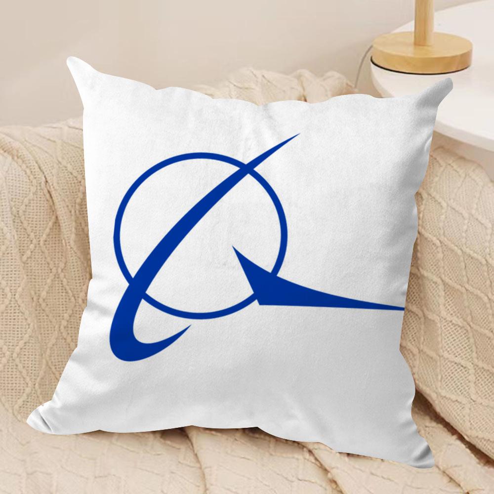 Fashion The Boeing Company Cushion Cover Silky Short Plush DoubleSided Printed Pillow Case for Sofa All Seasons Home Decor Gift