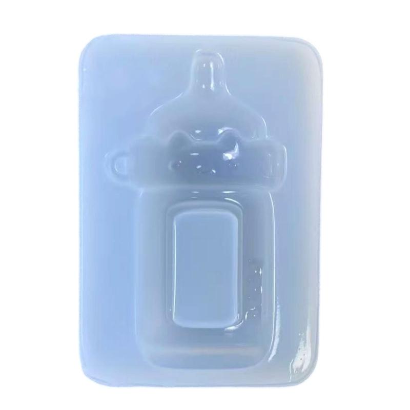 Bottle Shaped Silicone Resin Mold, Translucent Charm Casting Mold with Hanging Loop for Keychain, Pendant and DIY Crafts