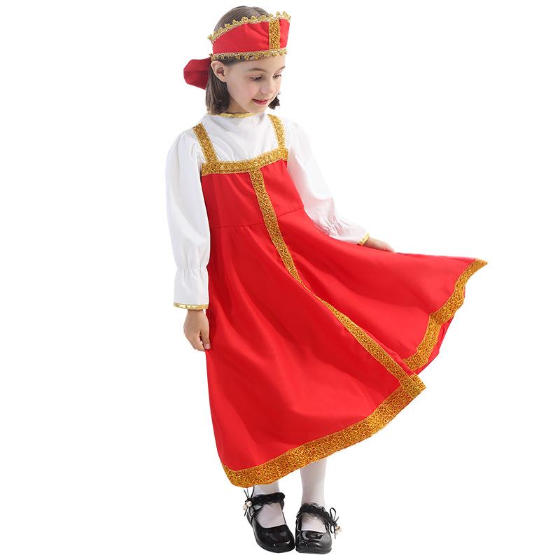 Halloween Traditional Russian Costume for Girl - Kids' Party & Carnival Performance Outfit