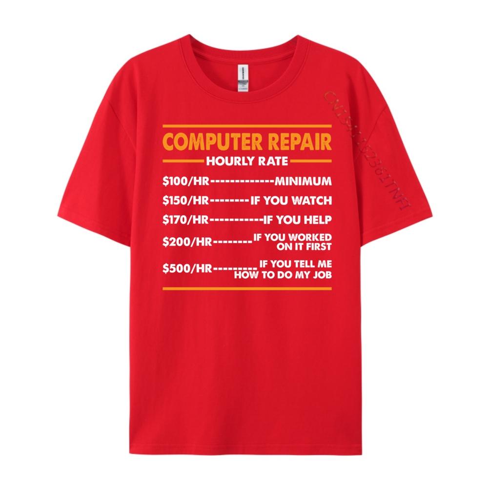 Computer Repair Hourly Rate Tech Support Computer Geek Fashion T Shirt Men Mens Designer Clothes Vintage Style S