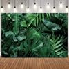 Tropical Leaves Backdrop Various Green Plants Fern Palm Leaf Elements Photo Background For Jungle Theme Birthday Party Portrait11