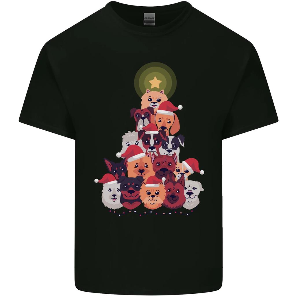 Dog Christmas Tree Xmas Boxer Doberman Kids T-Shirt Childrens