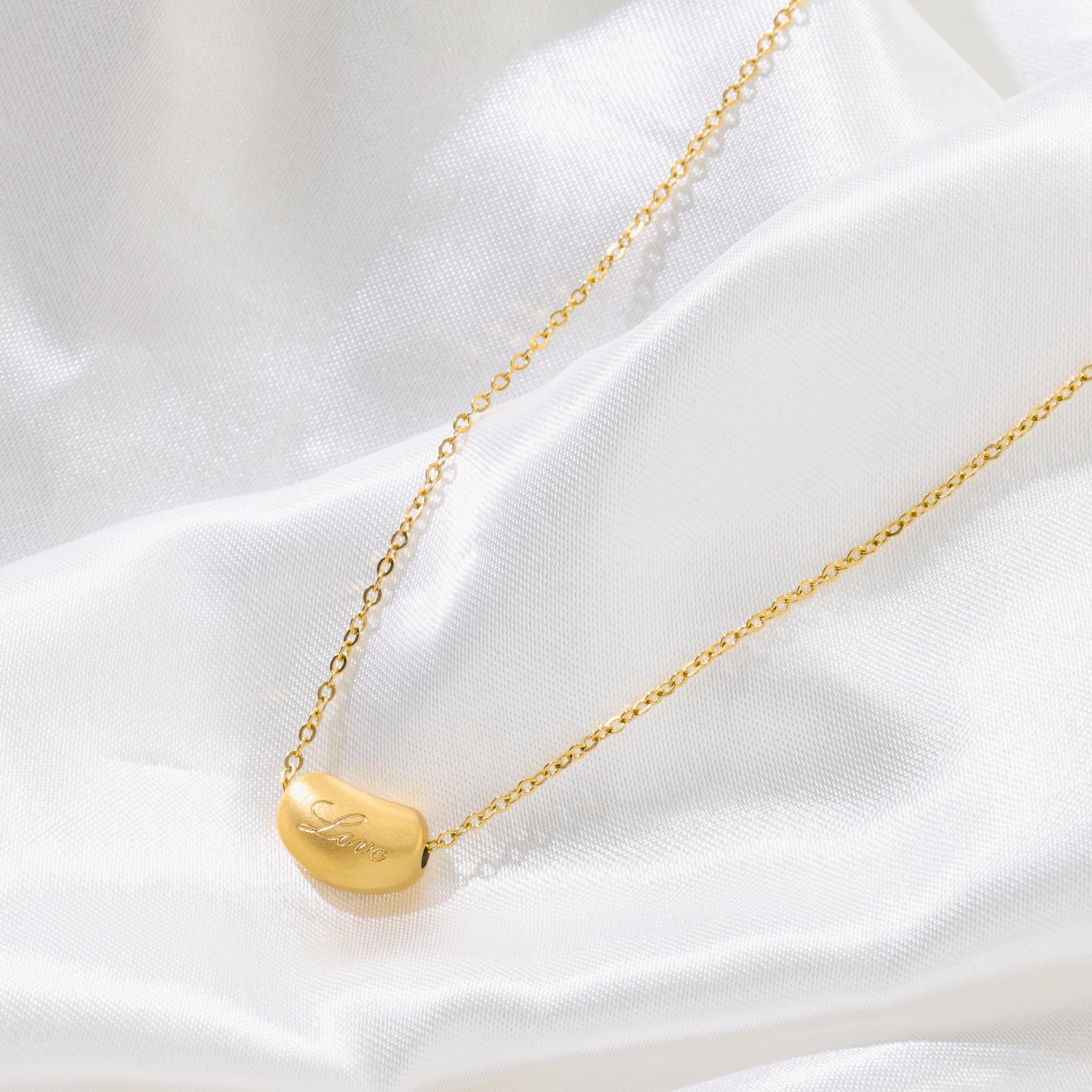 Gold Acacia Bean Necklace Titanium Steel Love Necklace Does Not Fade Gift