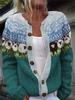 2026 foreign trade new 3D digital printing cardigan knitted jacket women's clothing early spring and autumn factory wholesale