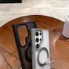 Samsung S24 Ultra Transparent Protective Phone Case with Rotating Magnetic Stand