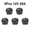 DC 12V 20A On Off Rocker Switch Unit with Red LED Fog Light Symbol Suitable for Car Van and Truck Installations