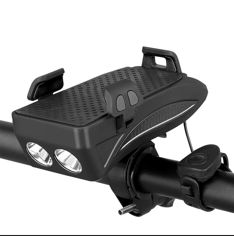 

Rechargeable 4-in-1 Bike Front Light with Horn & Phone Holder
