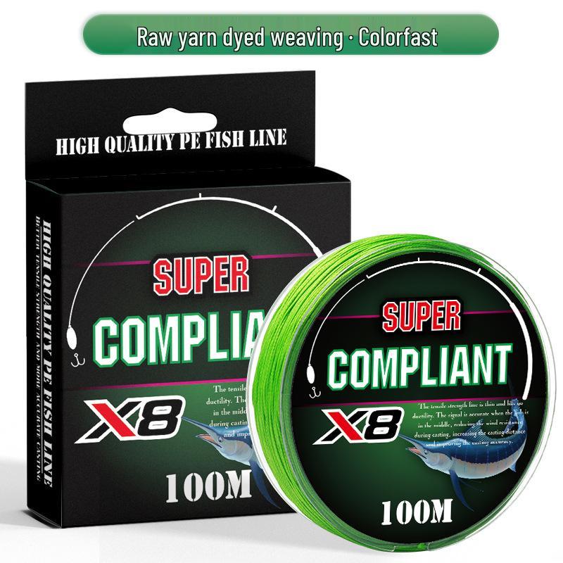 8-Strand 100m Red PE Braided Fishing Line - Soft, Durable, Top Seller for Sea Fishing