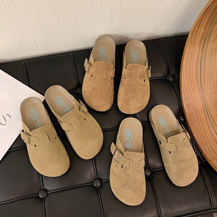 Platform-soled Boken Shoes Women's 2024 Spring and Summer New Fishing Boken Shoes Lazy People Wear a Pedal Bag Head and Half Slippers