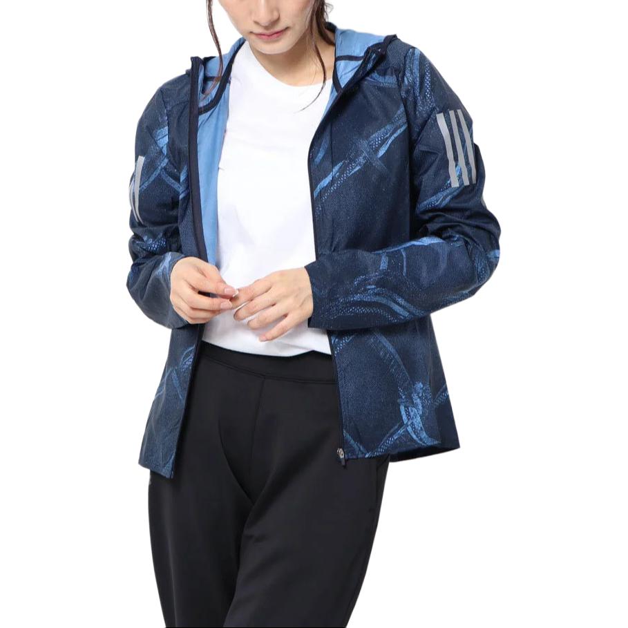 adidas Women's Own The Run AOP Wind Jacket Blue DZ2011
