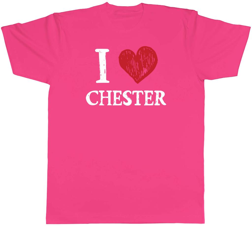 T-shirt Unisex I Love Chester Cheshire RoUnisex Maglietta Città Medievale Regalo