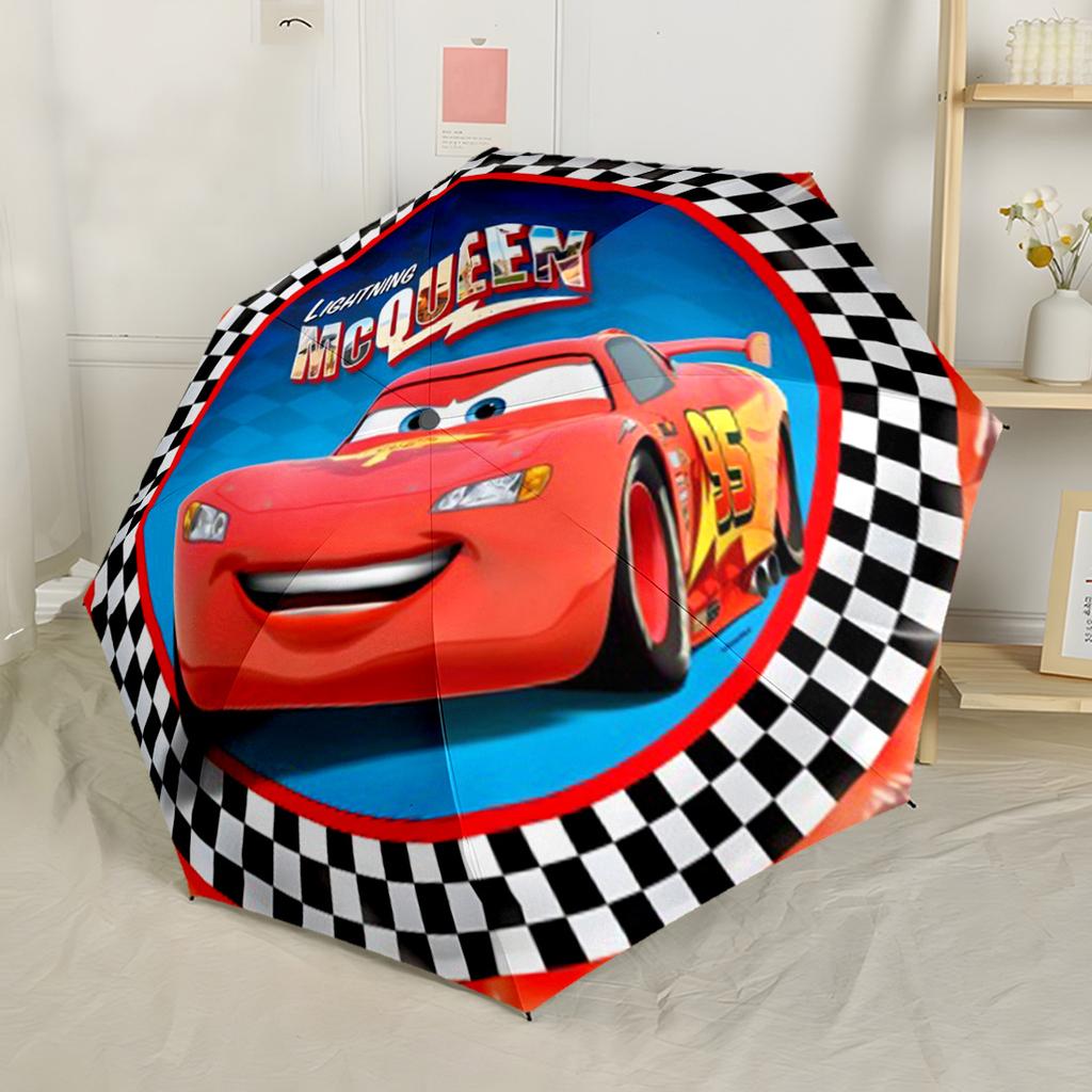 Lightning Mcqueen Renngeist Tragbarer Automatischer Regenschirm Kompakt 8-Rippen Leicht Leicht Ganzjahres-Reise-Outdoor-Zubehör