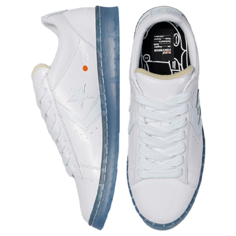 Rokit X Converse Cons Pro Leather Ox Collaboration Non-Slip Shock Absorbing Wear-Resistant Low-Top Skate Shoes Unisex White