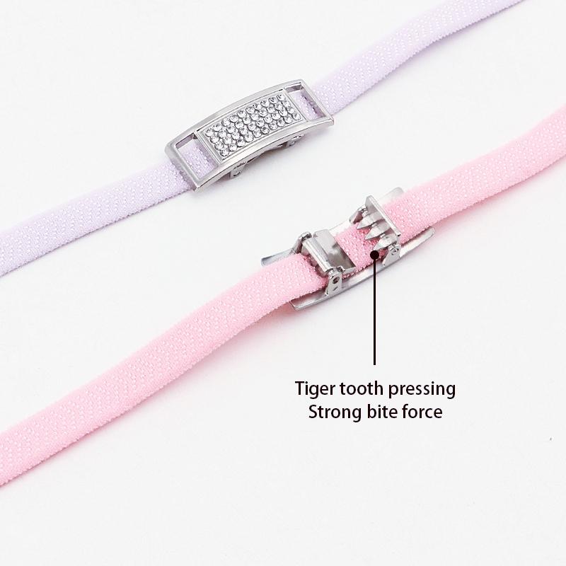 Silver Diamond Lock Shoelaces without ties Flat Shoelace for Shoes accessories Elastic Laces Sneakers Tennis No Tie Shoe laces