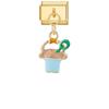 Creative Fruit Series Ice Cream Bow Shell Golden Pendant Italian Charm Links Fit 9MM Stainless Steel Bracelet DIY Making Gift