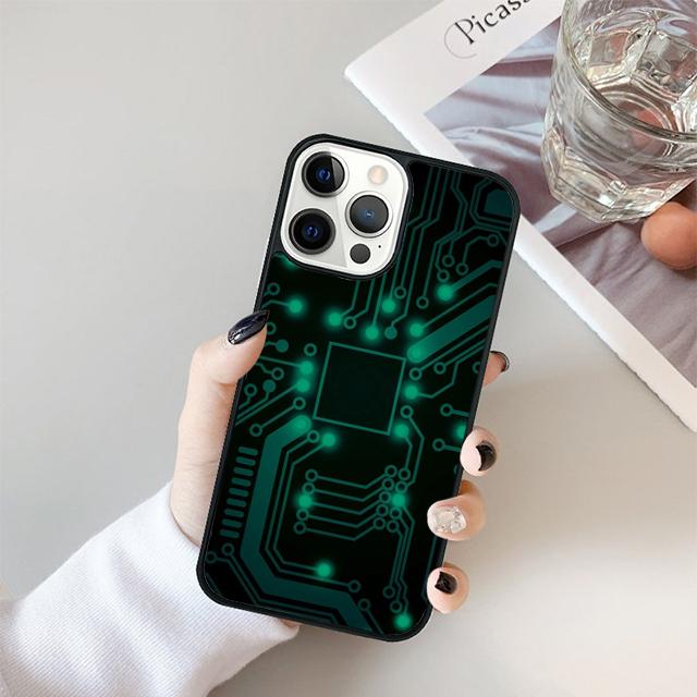 The Integrated Circuit Board Phone Case For iPhone 17 Air 16 16e 15 14 plus 11 12 13 Pro max Bumper Shell Cover coque