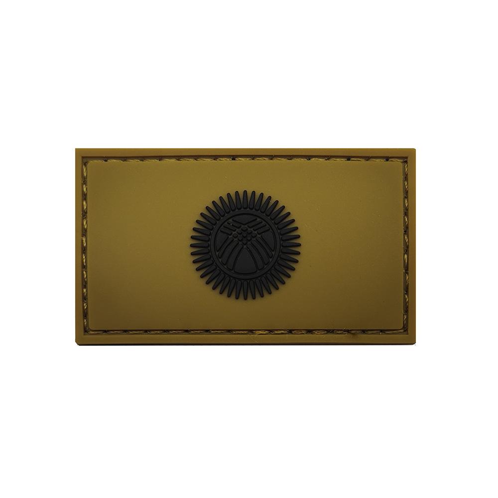 Kirgisistan und Kasachstan Flagge Klettverschluss-Patch - Taktisch Militärisch Moral Weich-PVC