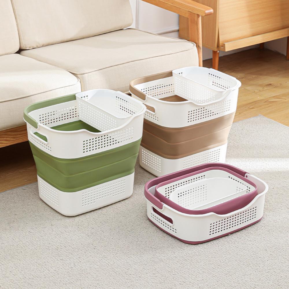 Folding Dirty Clothes Basket Hollow Out Moisture-proof Storage Frame Home High-capacity Laundry Basket Dormitory Clothes Baskets