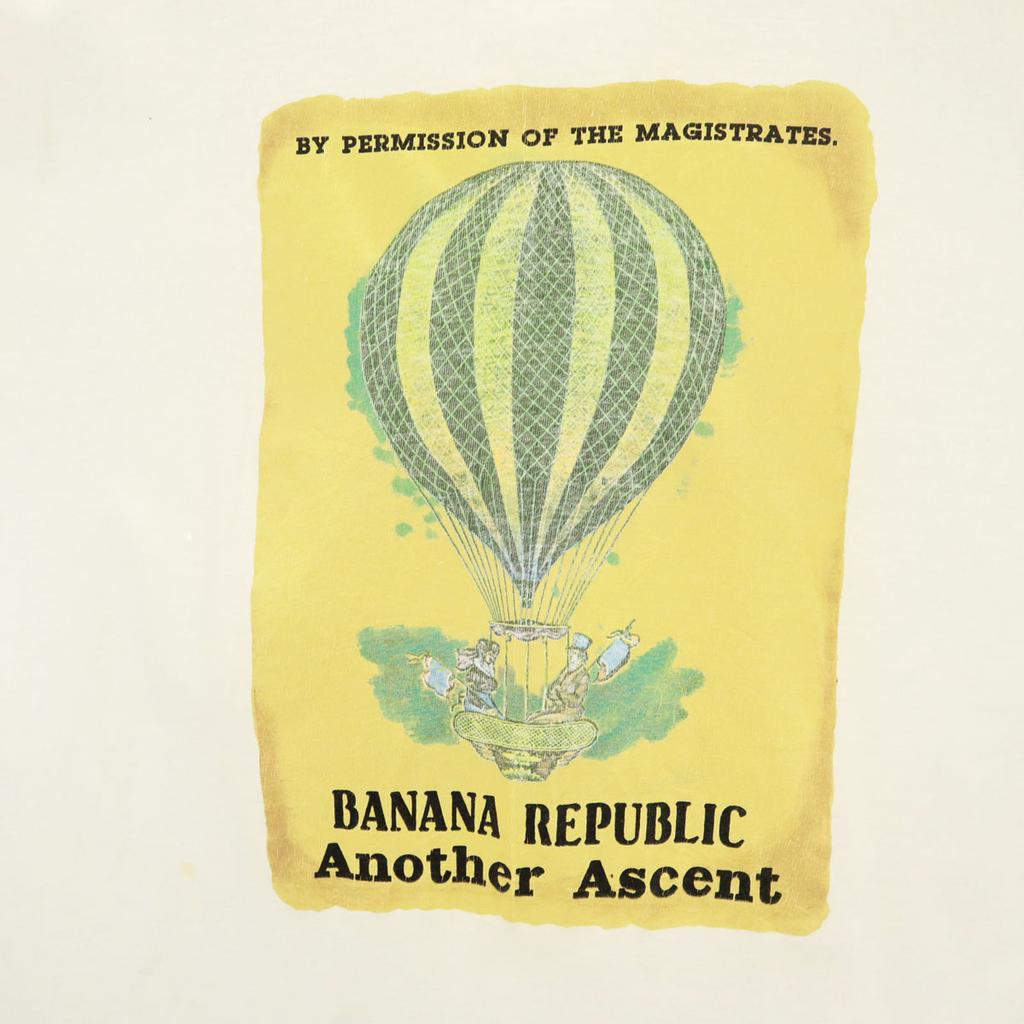 Banana Republic Lata 90. Stary T-shirt z krótkim rękawem Biały Pojedynczy szew Męski Używany