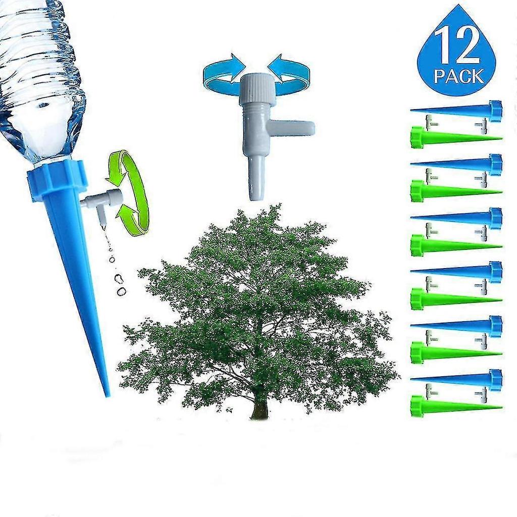 12 Pack Plant Automatic Watering Device,self Spikes System With Slow Release Control Valve,dripper - GXCC
