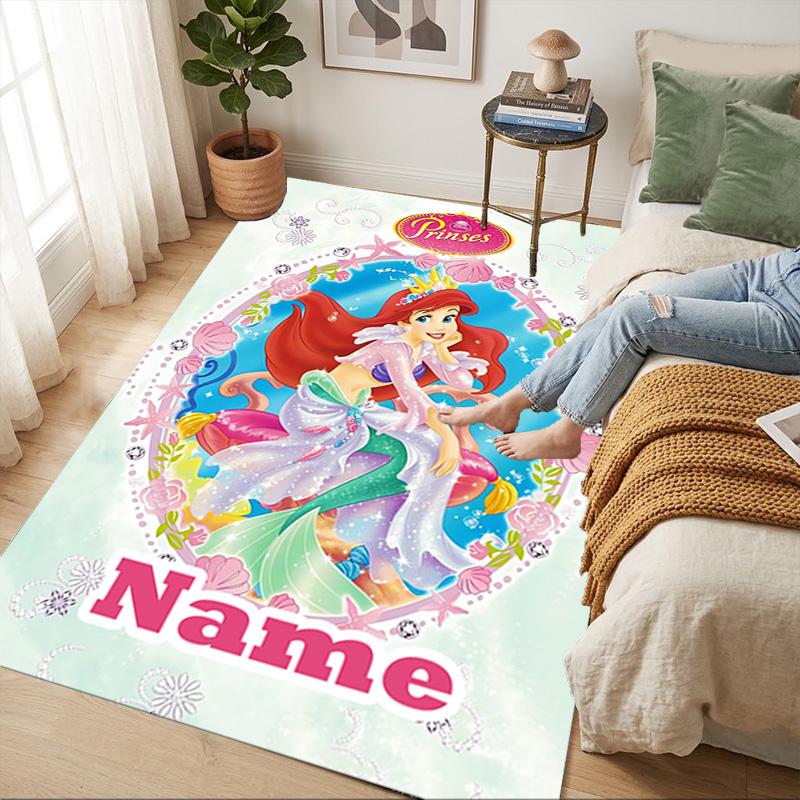 Personalized Name Princess Fantasy Living Room Non-Slip Area Rug Soft Carpet for Bedroom Kids Playroom Sofa,Office Home Decor Doormat