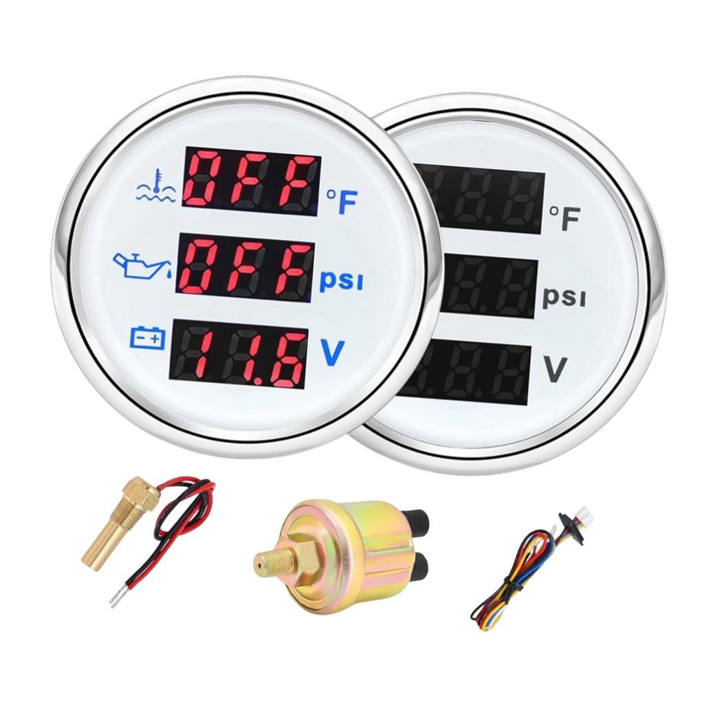 High Performances Digital Oil Pressure Indicator For Car And Truck Easy Installation Water Temperature Gauge Voltmeter