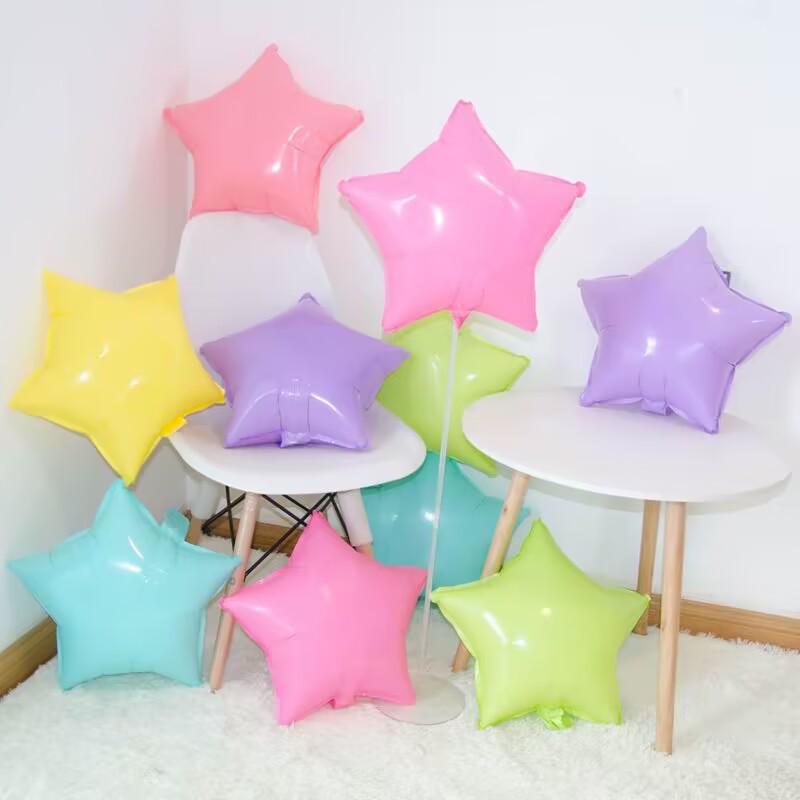 Qixi Valentine's Day Romantic Pink Heart & Star Balloons for Weddings & Birthdays