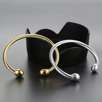 Women Bracelet Twisted Adjustable Electroplating Pain Relief Open Decorate Colorfast Vintage Therapeutic Magnetic Bracelet