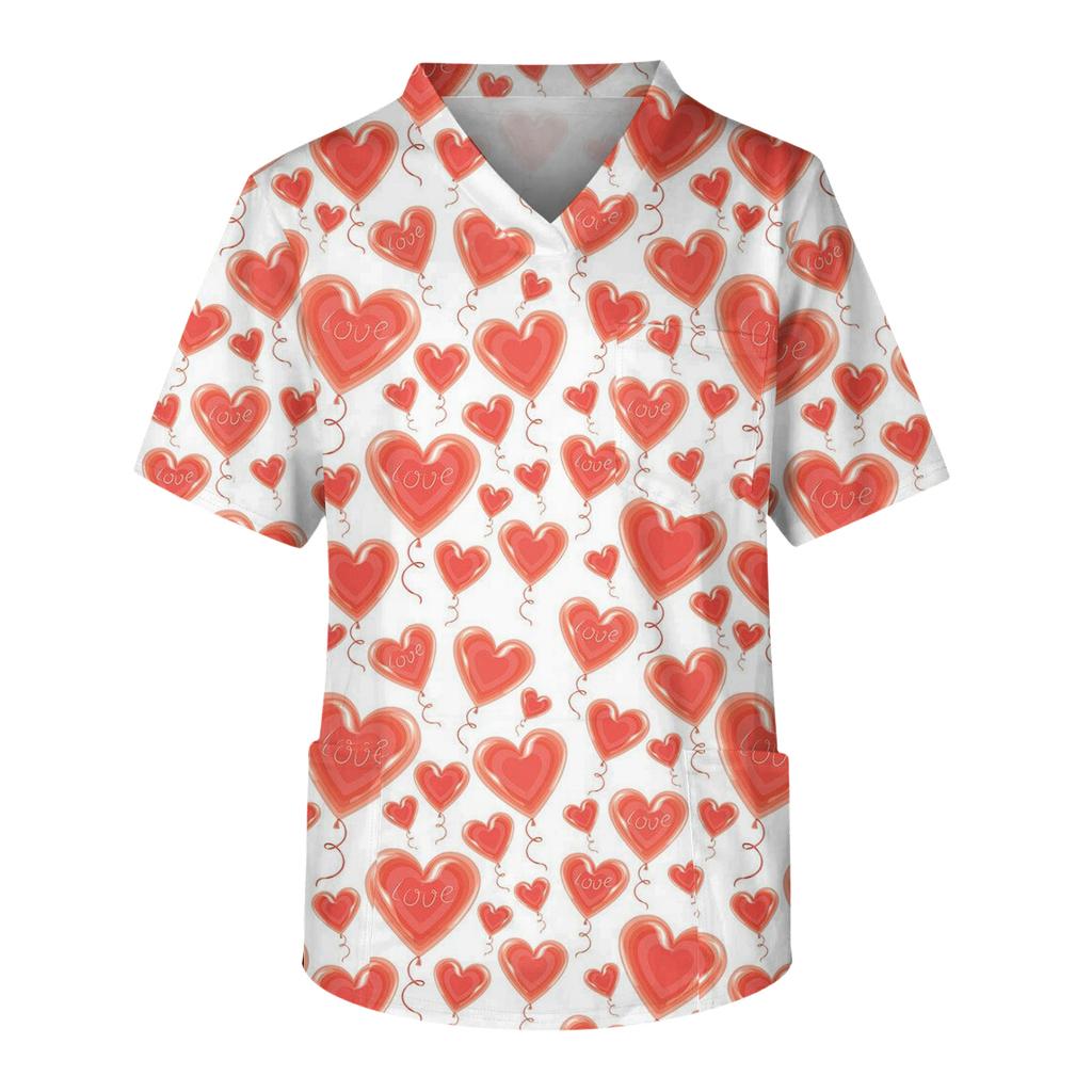 Men's Casual Short,Sleeved V,Neck Printed Front Pocket Top