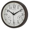 8.75 Inch Indoor Outdoor Analog Wall Clock Antique Bronze Thermometer Hygrometer Quartz Movement Lightweight Weather Resistant