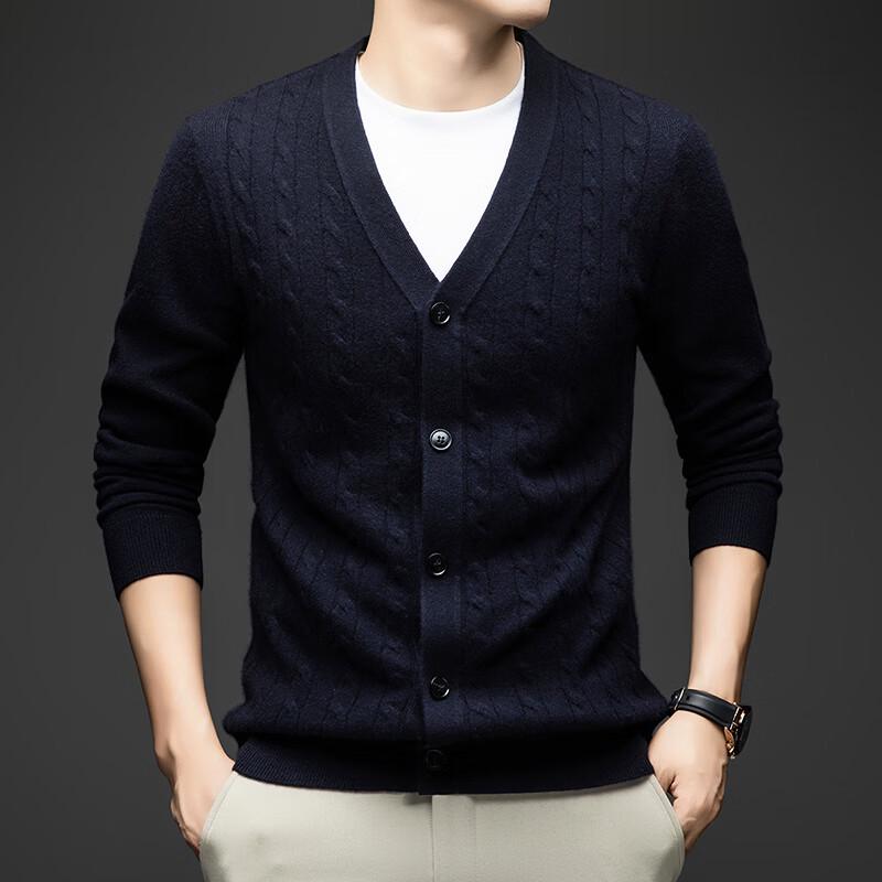 

Firstview Men s Classic Jacquard V-Neck Long Sleeve Wool Cardigan FV25D2127 3XL
